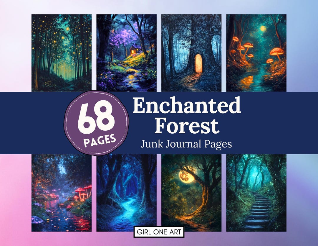 Enchanted Forest Junk Journal Pages: Magical Mushroom Fairytale ...