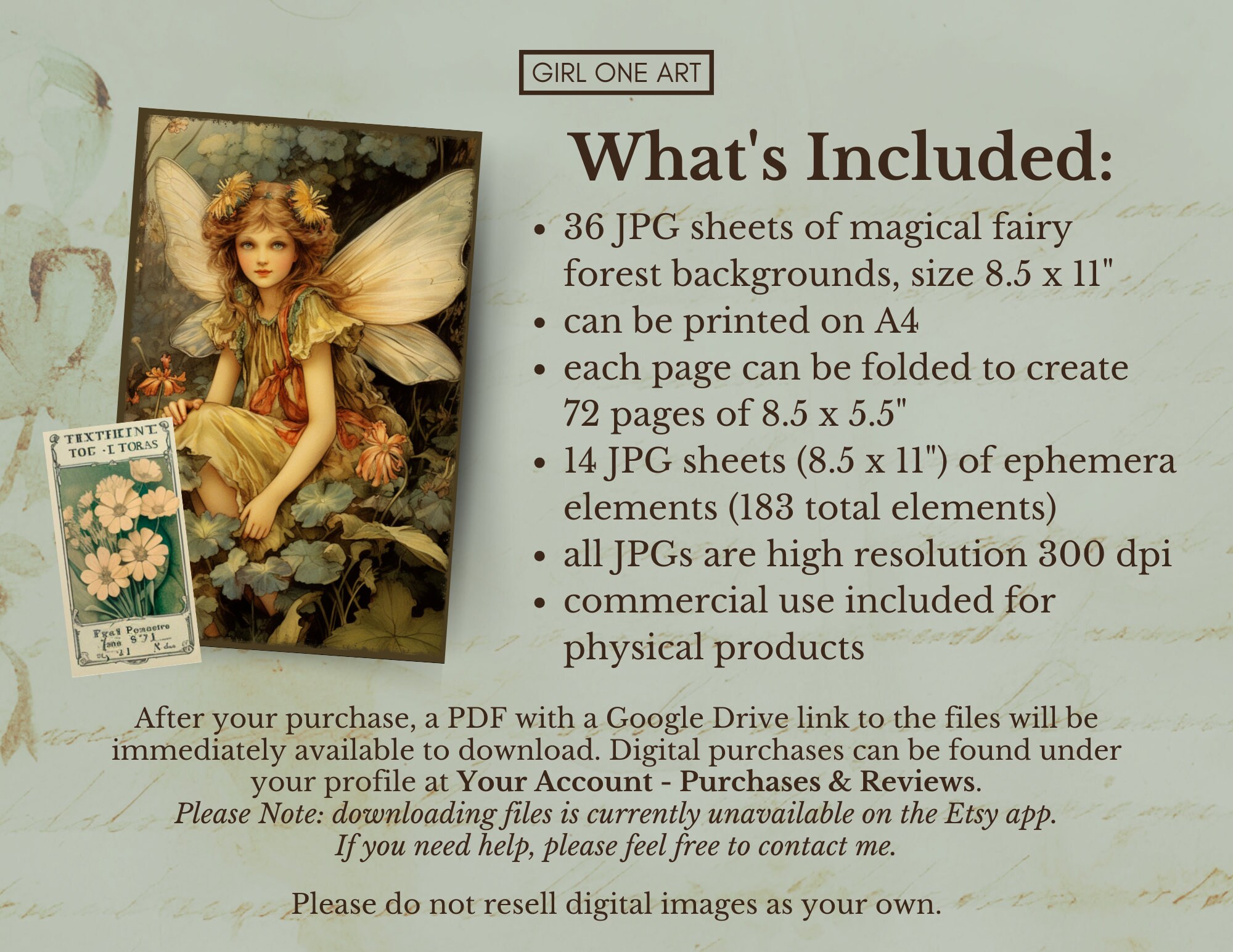 Fairy Forest Junk Journal Kit Instant Download Digital Scrapbook Paper ...