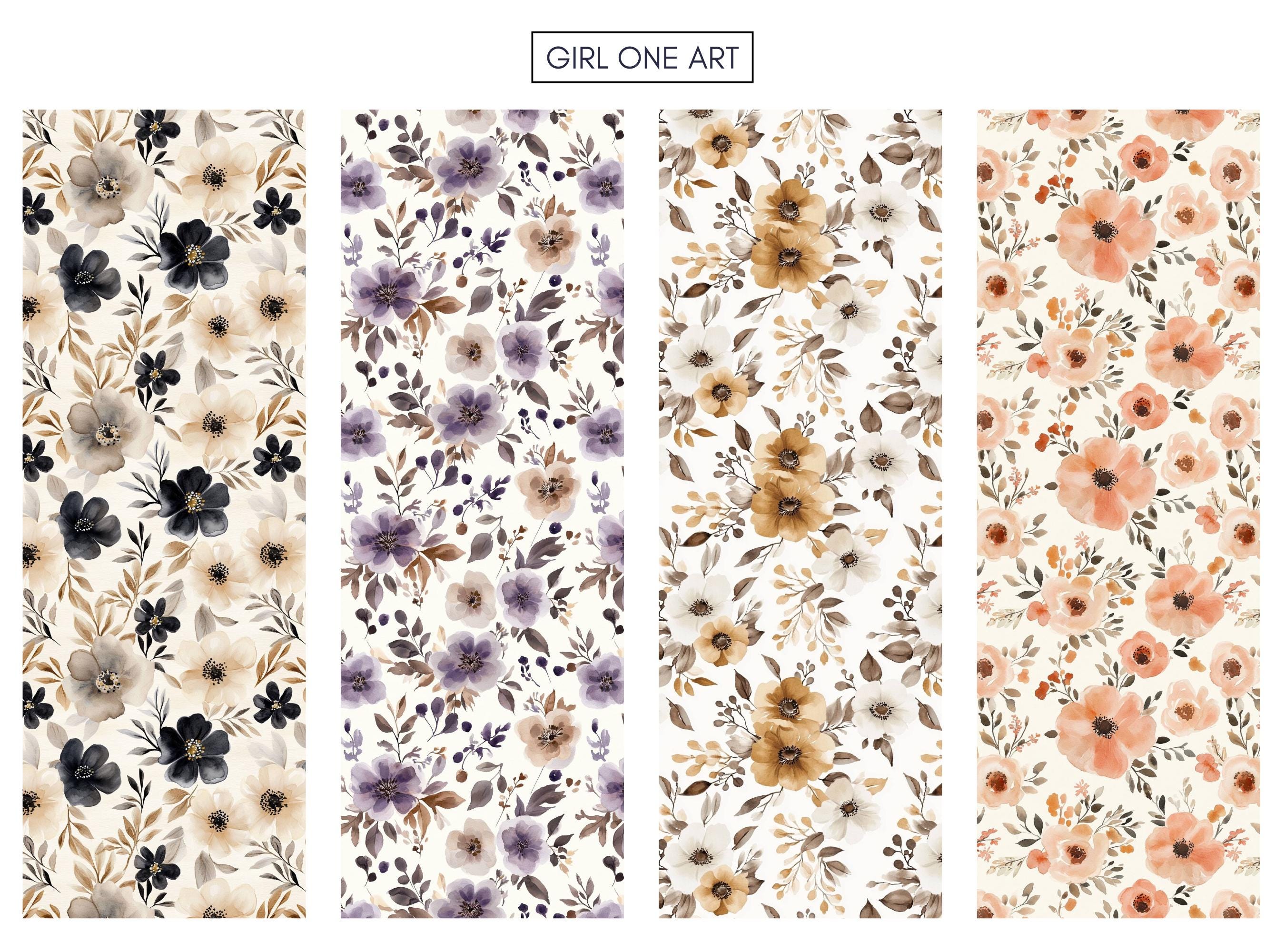 Boho Floral Printable Paper: Seamless Shabby Chic Cottagecore (digital ...