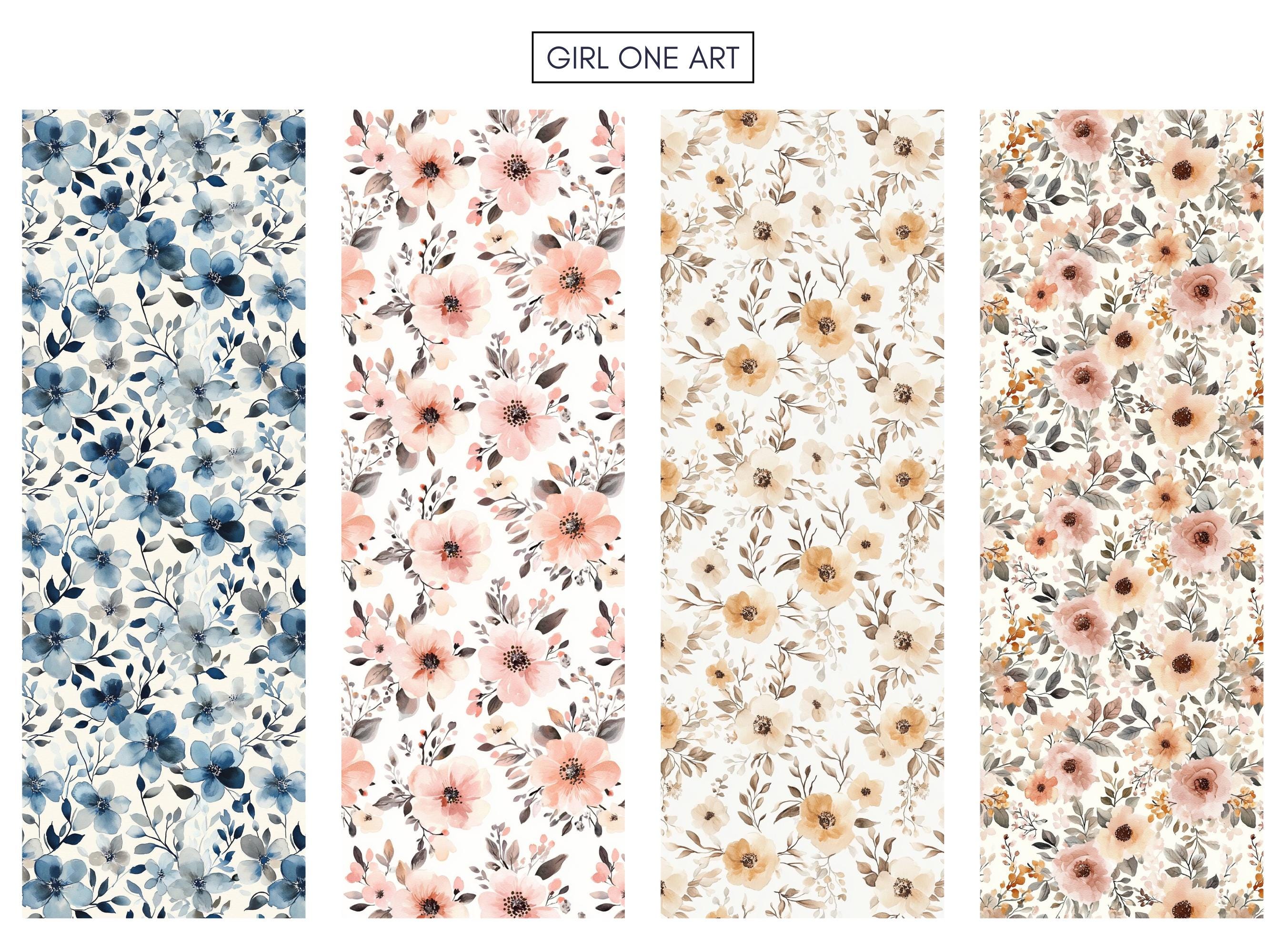 Boho Floral Printable Paper: Seamless Shabby Chic Cottagecore (digital ...