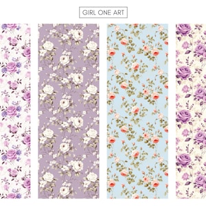 20 Romantic Roses Printable Paper Seamless Shabby Chic Floral Digital ...