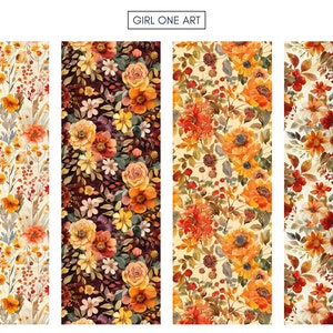 Autumn Florals Printable Paper Bundle Seamless Fall Junk Journal ...