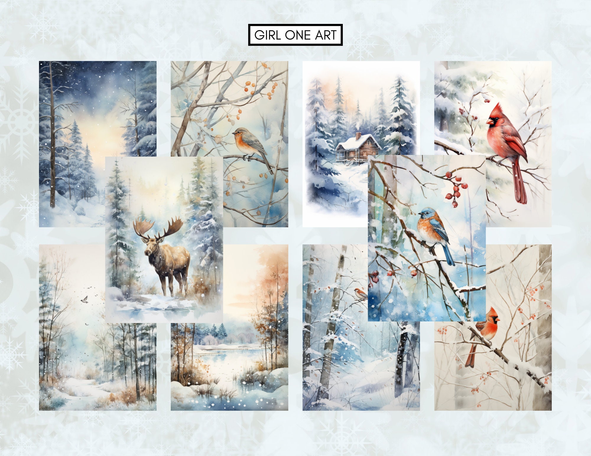 Winter Forest Junk Journal Pages Instant Download Digital Christmas ...