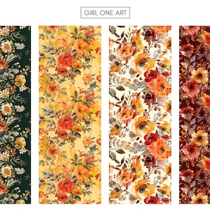 Autumn Florals Printable Paper Bundle Seamless Fall Junk Journal ...