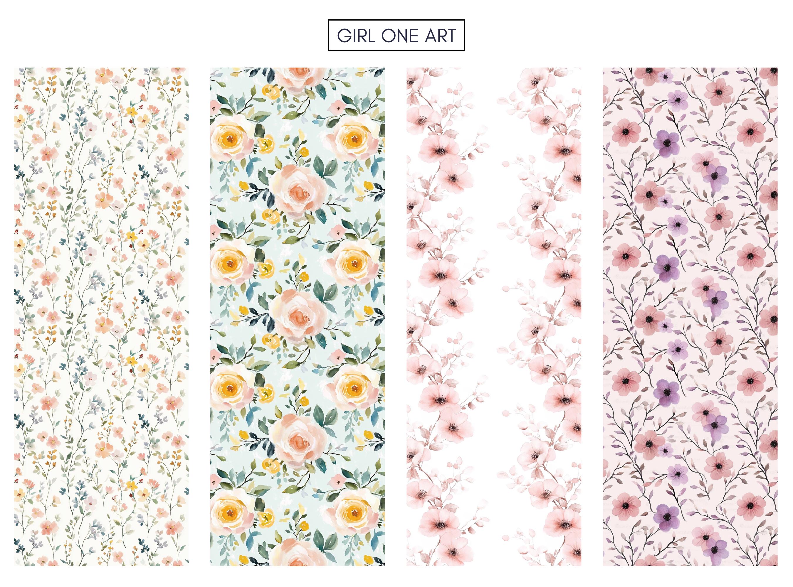 Soft Florals Printable Paper Seamless JPG Shabby Chic Digital ...