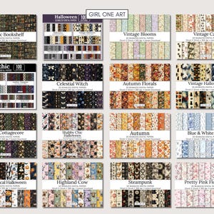 Vintage Halloween Digital Papers Seamless Commercial Use Instant ...