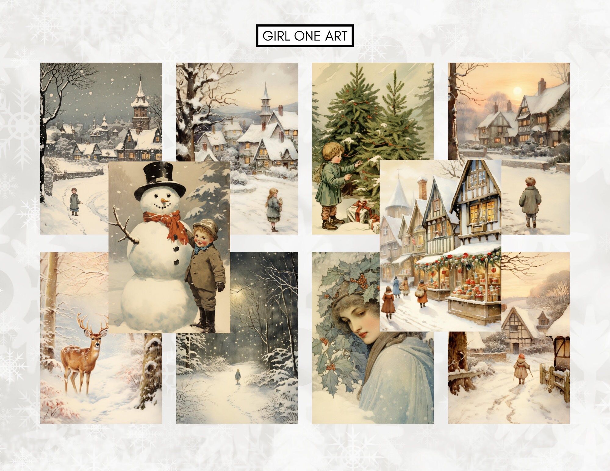 Winter Junk Journal Pages Instant Download Digital Pastel Christmas ...