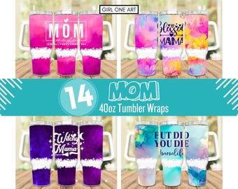 Mom 40oz Tumbler Wrap Bundle: Sarcastic PNG Designs (Digital Download)