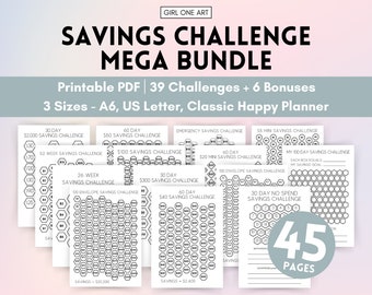 Money Saving Challenge Savings Tracker Printables Savings Tracker Bundle 100 Envelope Challenge Mini Saving Challenge Printable Low Income