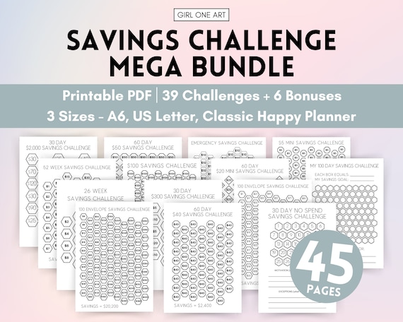 Money Saving Challenge Savings Tracker Printables Savings Tracker Bundle 100 Envelope Challenge Mini Saving Challenge Printable Low Income