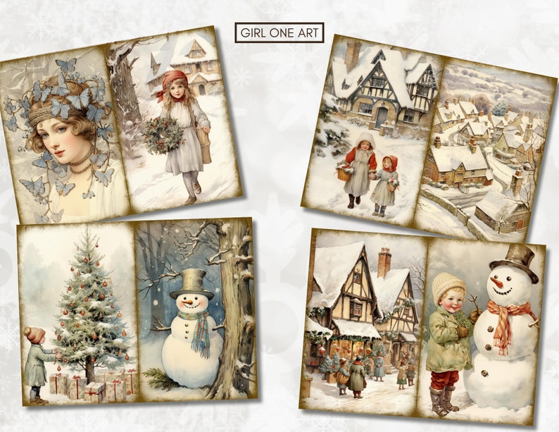 Winter Junk Journal Kit Instant Download Digital Scrapbook Paper Pastel ...