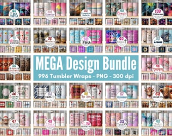 Ultimate Mega Design Tumbler Wrap Bundle 20oz Skinny Straight Sublimation Design Inflated Puffy Tumbler Designs Digital Download PNG Gift