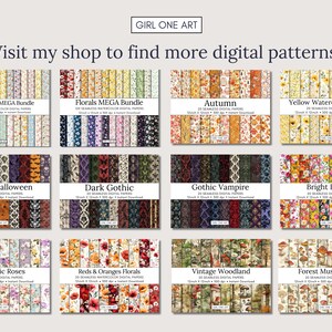 Autumn Florals Printable Paper Bundle Seamless Fall Junk Journal ...
