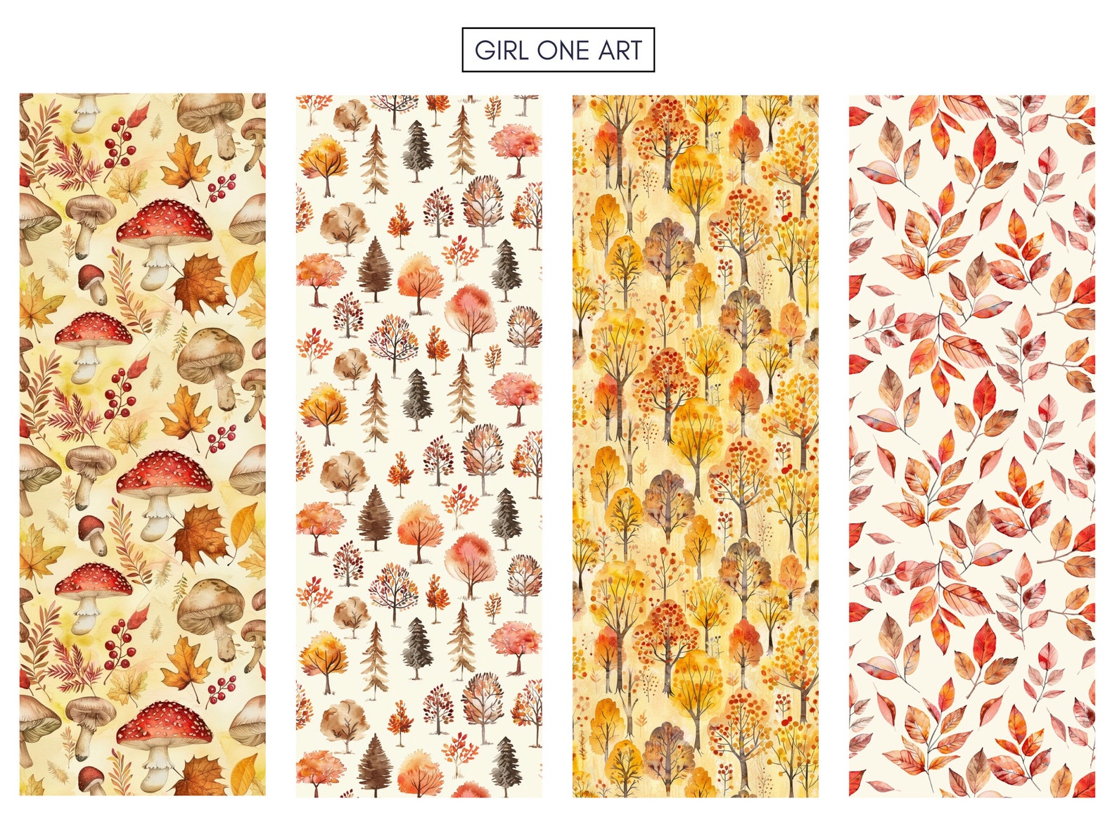 Autumn Printable Paper Seamless Fall Leaves Junk Journal Digital ...