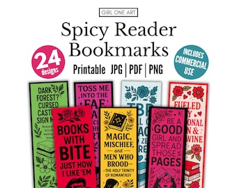 Marcapáginas Picantes: Romance erótico, Fantasía, Regalo Booktok (Paquete imprimible, PDF/JPG/PNG)