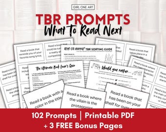 TBR Prompts: Reading Challenge Cards with Bookish Quiz & Activities (Printable PDF)