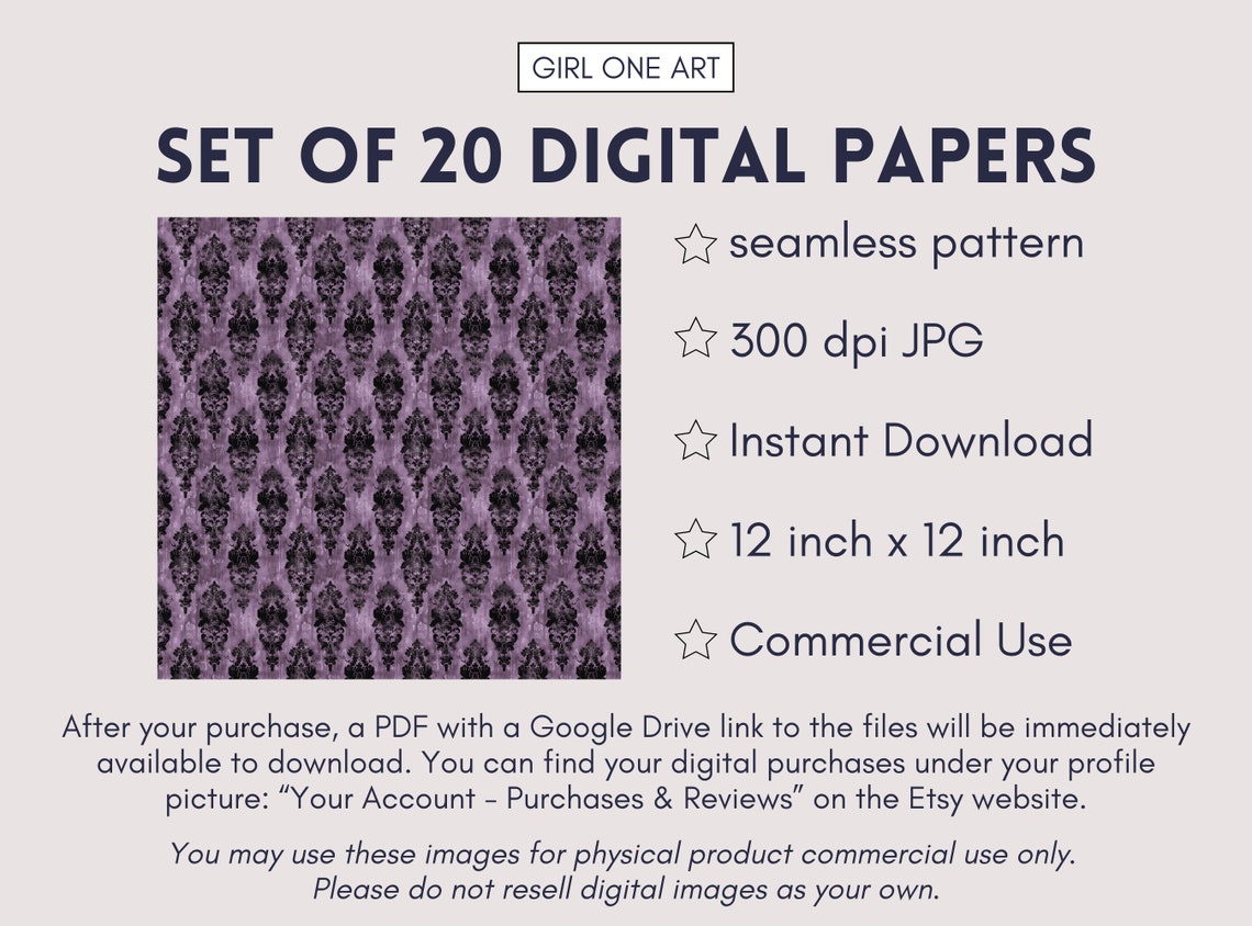 Gothic Seamless Papers Digital Download Commercial Use Vintage ...