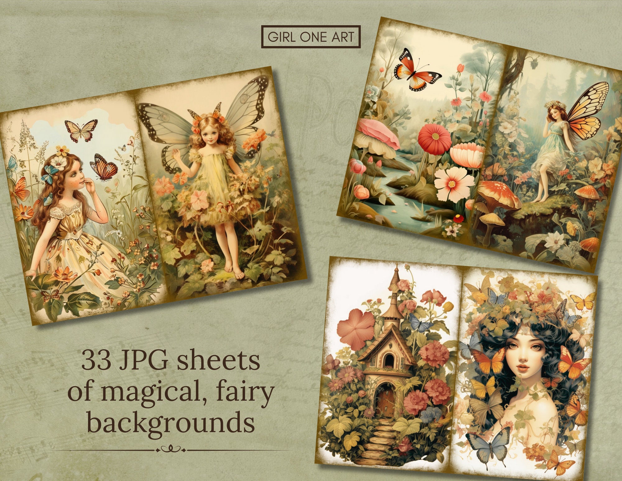 Fairy Garden Junk Journal Kit Instant Download Digital Scrapbook Paper ...