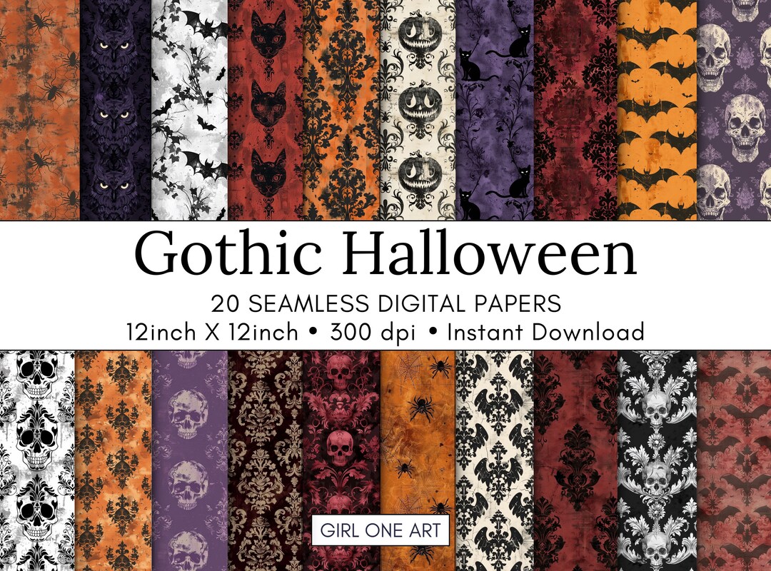 Gothic Halloween Seamless Papers Digital Download Commercial Use ...
