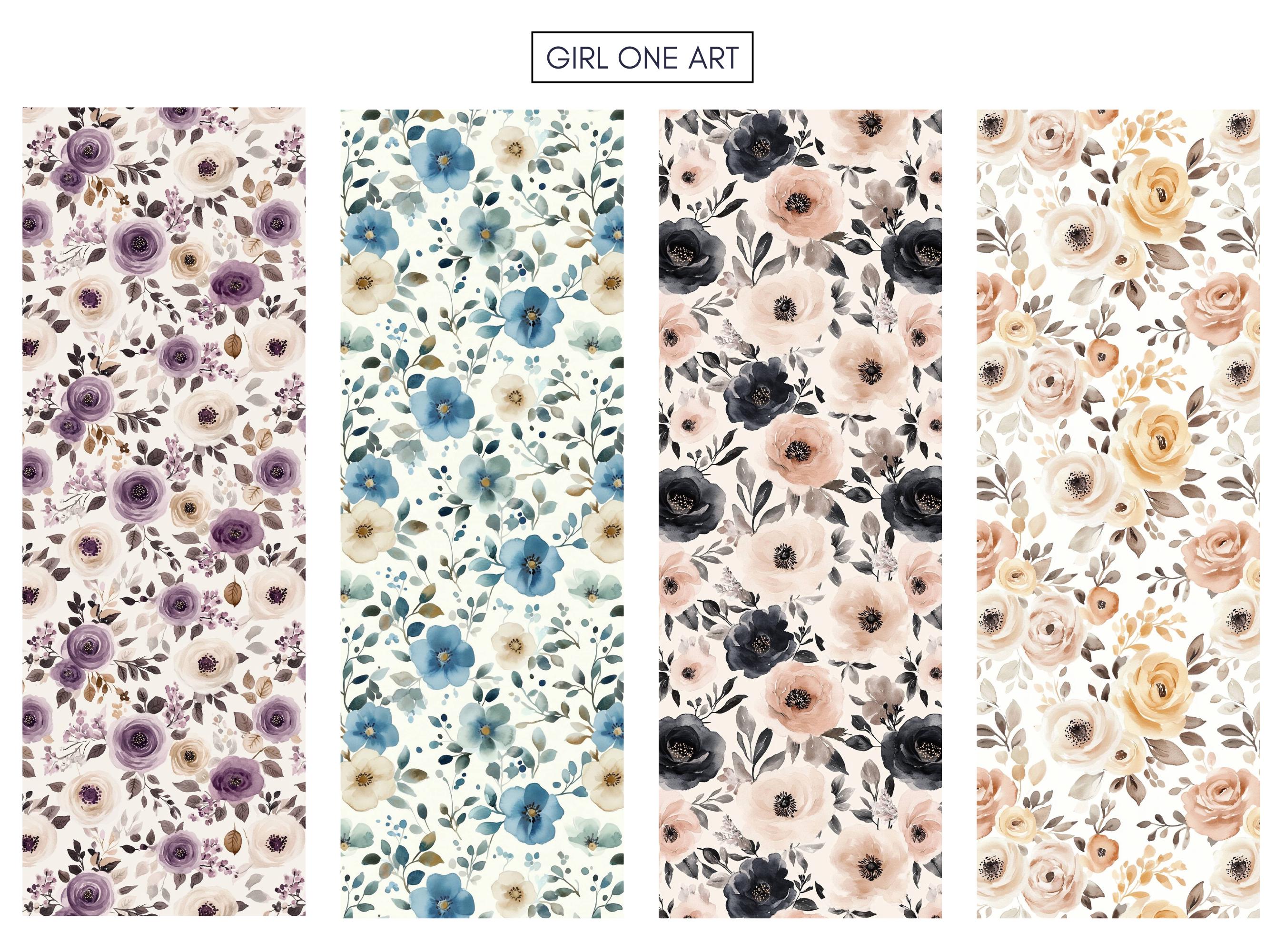 Boho Floral Printable Paper: Seamless Shabby Chic Cottagecore (digital ...