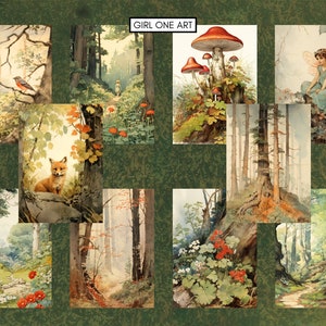 Forest Woodland Junk Journal Pages Digital Download Scrapbook Paper ...