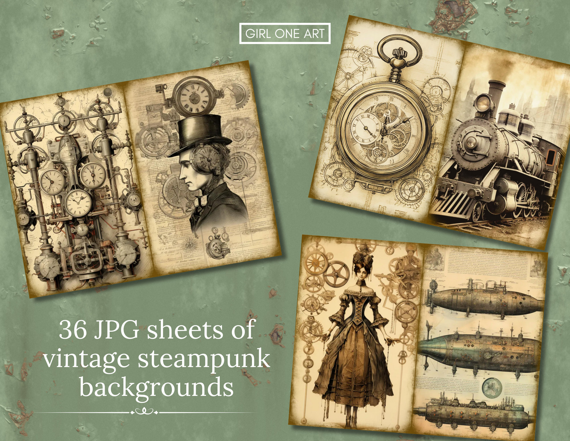Vintage Steampunk Junk Journal Kit Instant Download Digital Scrapbook ...