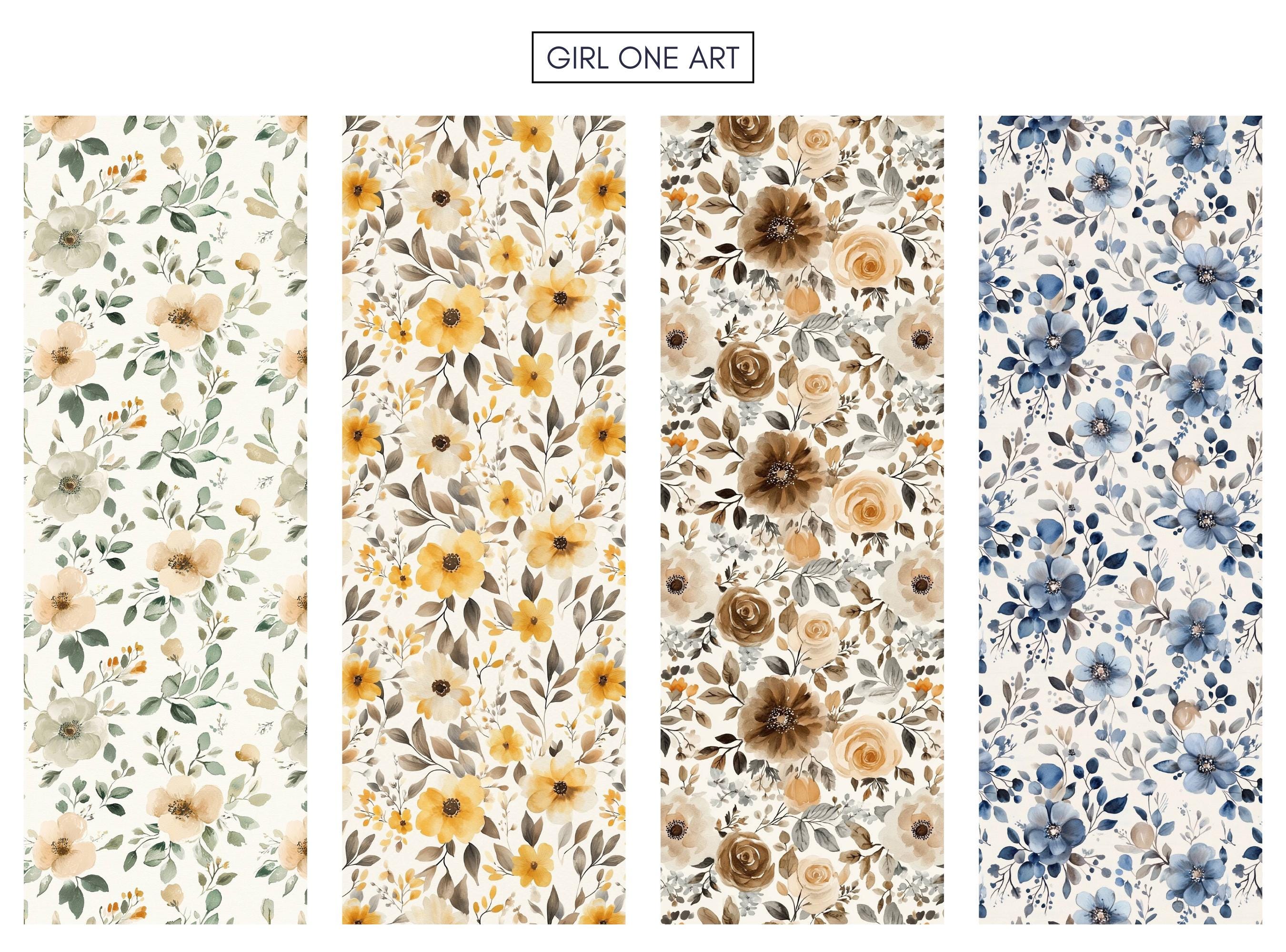 Boho Floral Printable Paper: Seamless Shabby Chic Cottagecore (digital ...