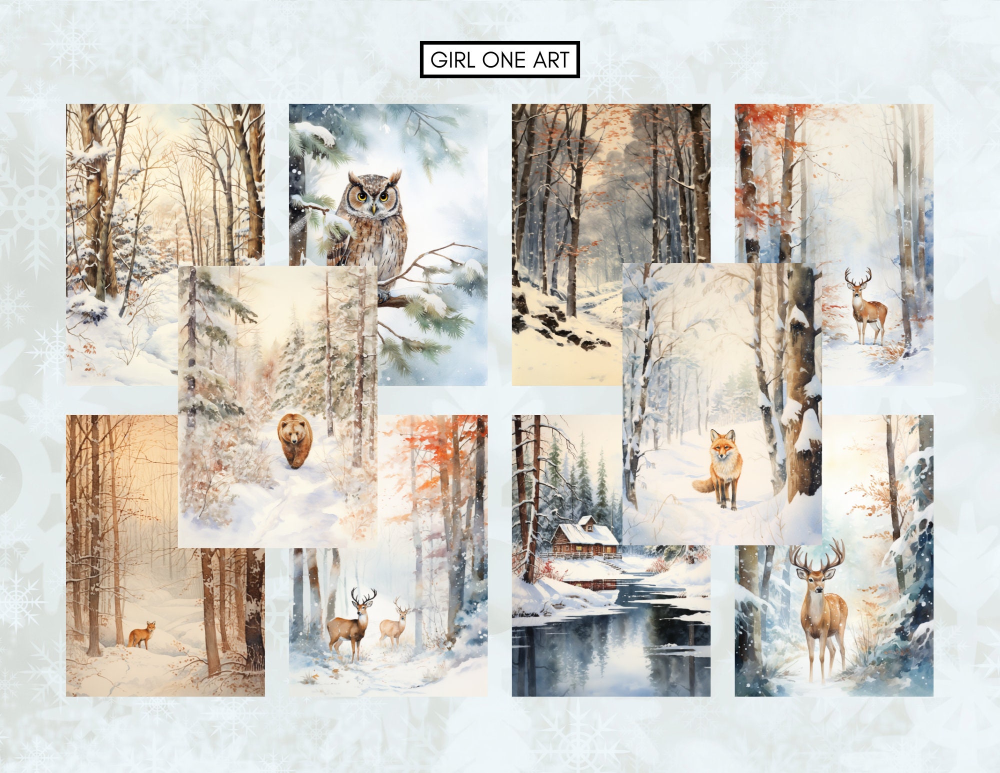 Winter Forest Junk Journal Pages Instant Download Digital Christmas ...