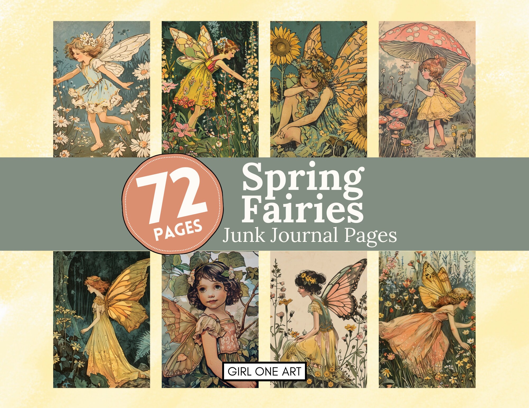 Spring Fairies Junk Journal Pages Digital Download Fairy Scrapbook ...