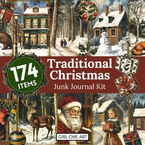 Kit de carnet traditionnel de Noël JPG Papiers forestiers d'hiver numériques, arrière-plans de villages forestiers