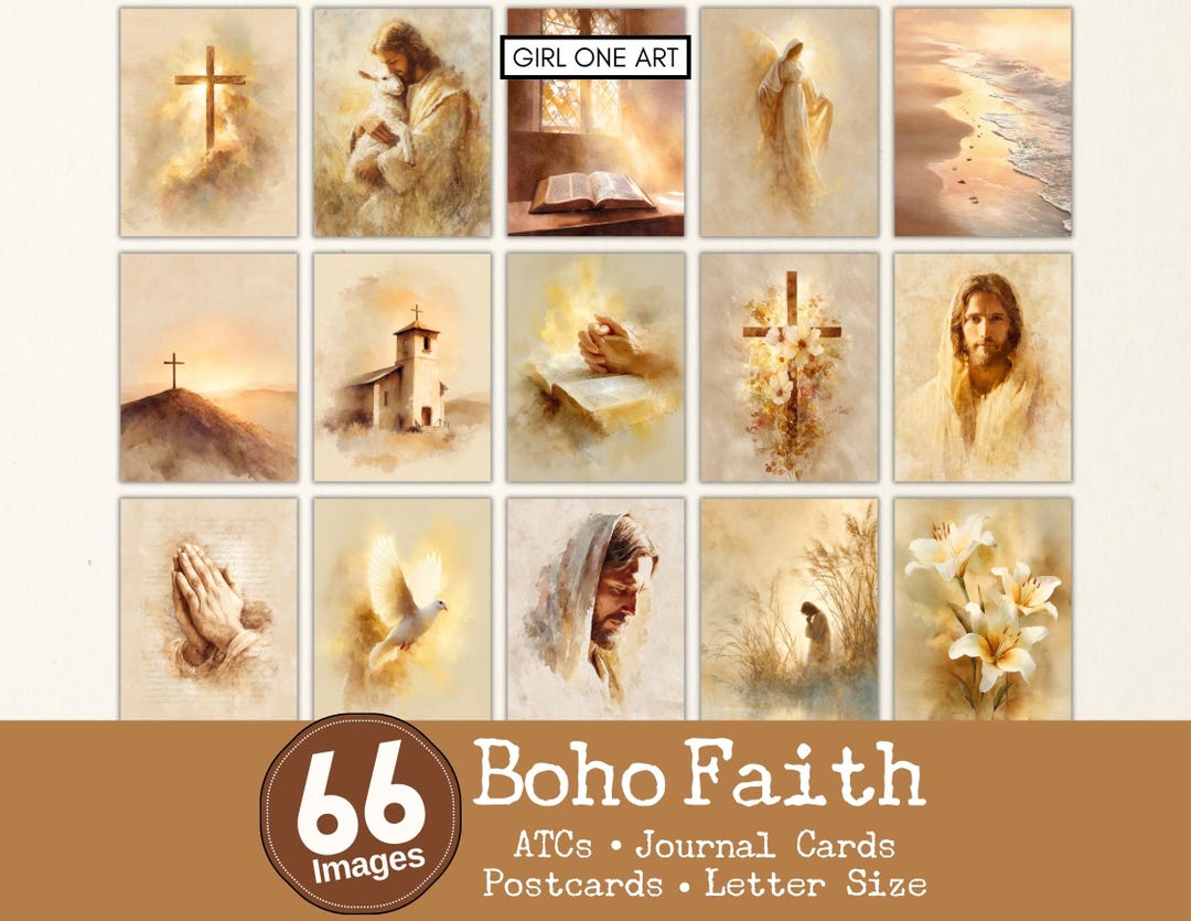 Boho Faith Ephemera Pack Bible Junk Journal Christian Pages Religious ...