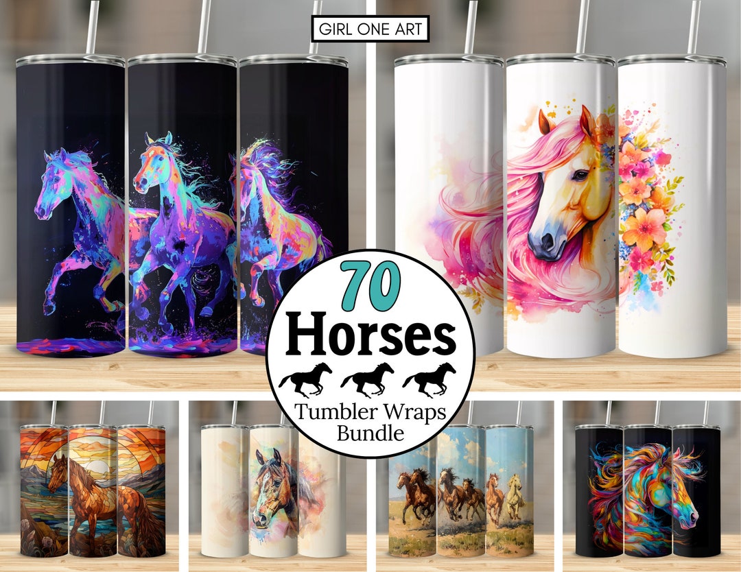 Horse Tumbler Wrap Bundle: 20oz Skinny Tumbler Designs (digital ...