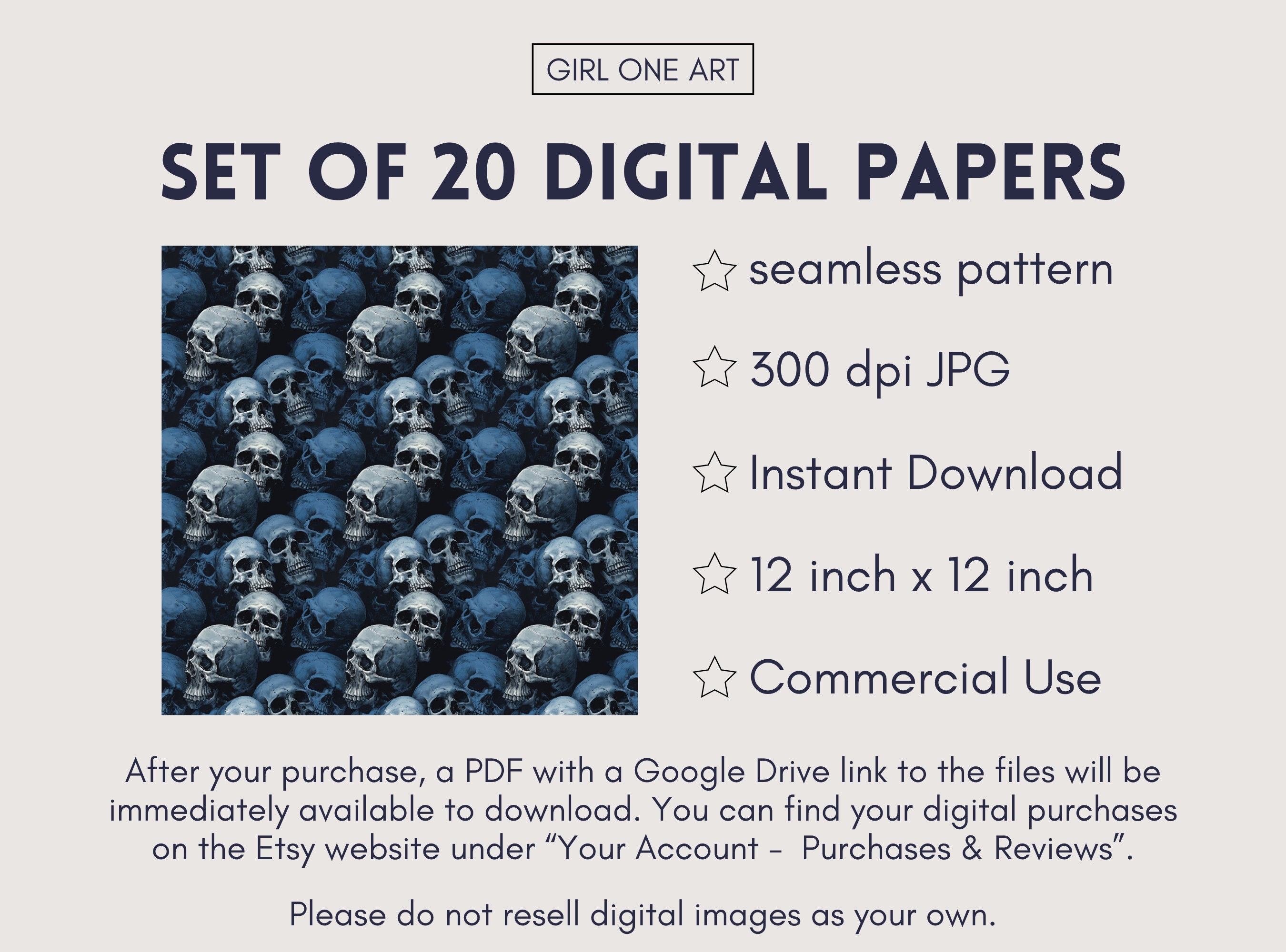 Vintage Halloween Digital Papers Seamless Commercial Use Instant ...