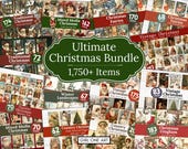 Ultimate Christmas Junk Journal Bundle Digital Scrapbook Paper Santa Claus Collage Sheets Cozy Winter Ephemera Printables ATC Woodland Kits