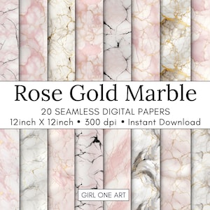 Rose Gold Marmor Nahtlose Papier Digitale Muster Bundle JPG Kommerzielle Nutzung Junk Journal Hochzeitseinladungen Luxus druckbare Design
