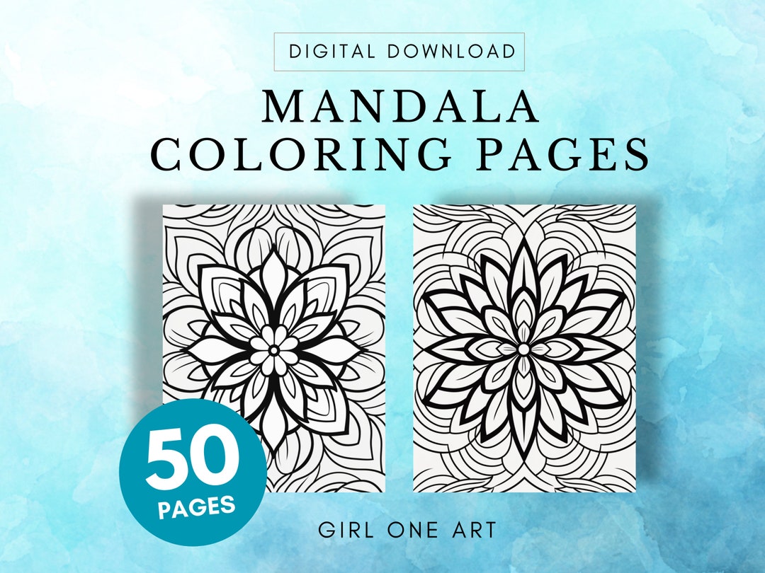 Mandala Coloring Pages, Stress Relief for Teens & Adults, Digital ...