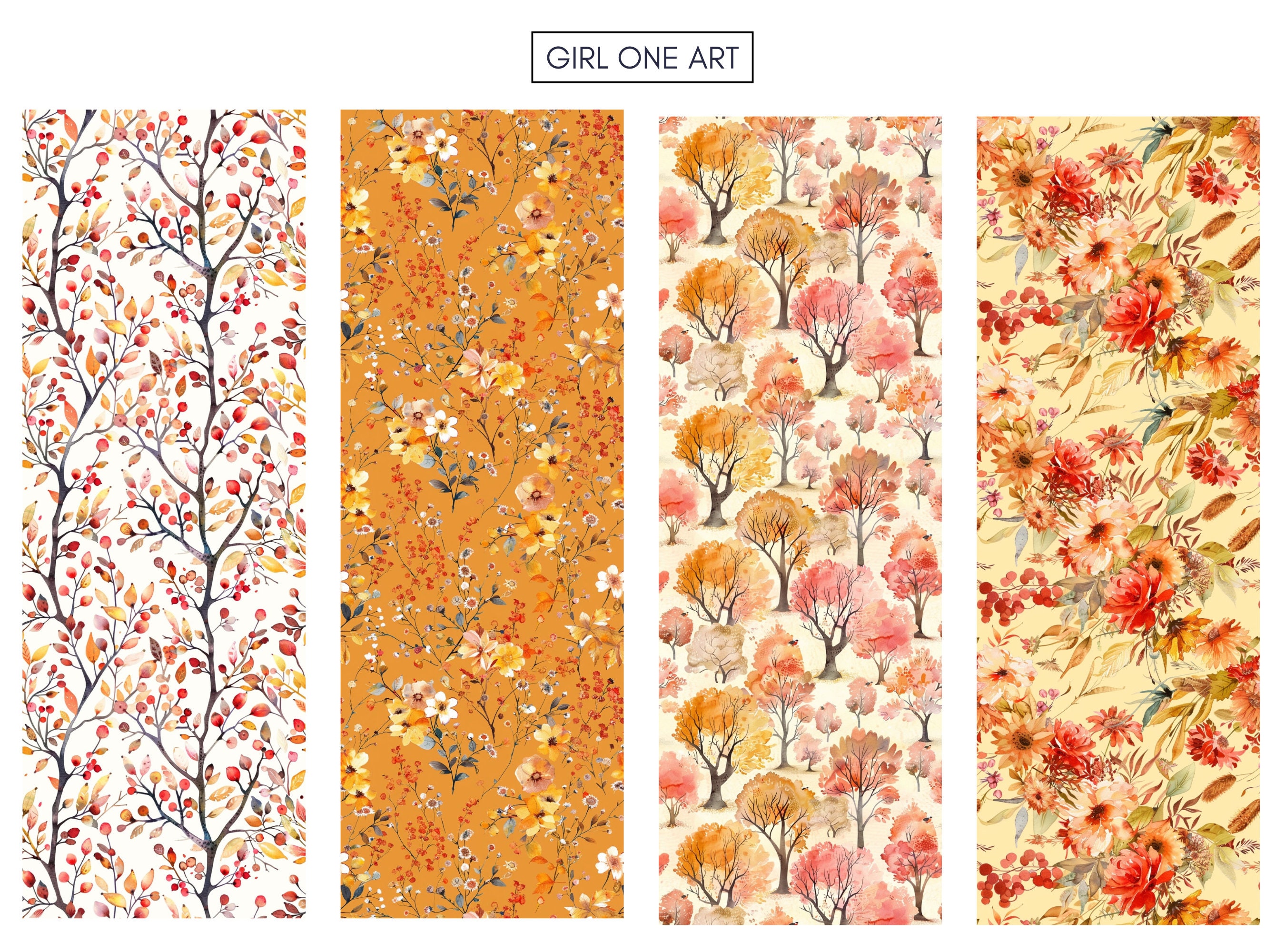 Autumn Printable Paper Seamless Fall Leaves Junk Journal Digital ...