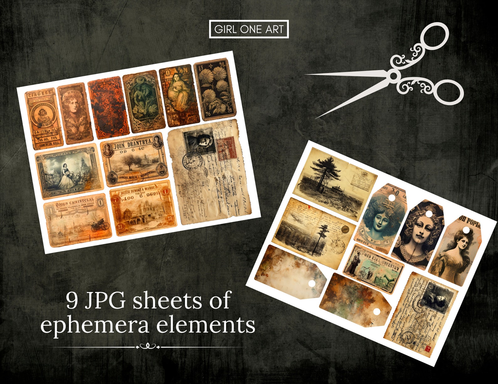 Grunge Junk Journal Kit Instant Download Digital Scrapbook Paper Kit ...