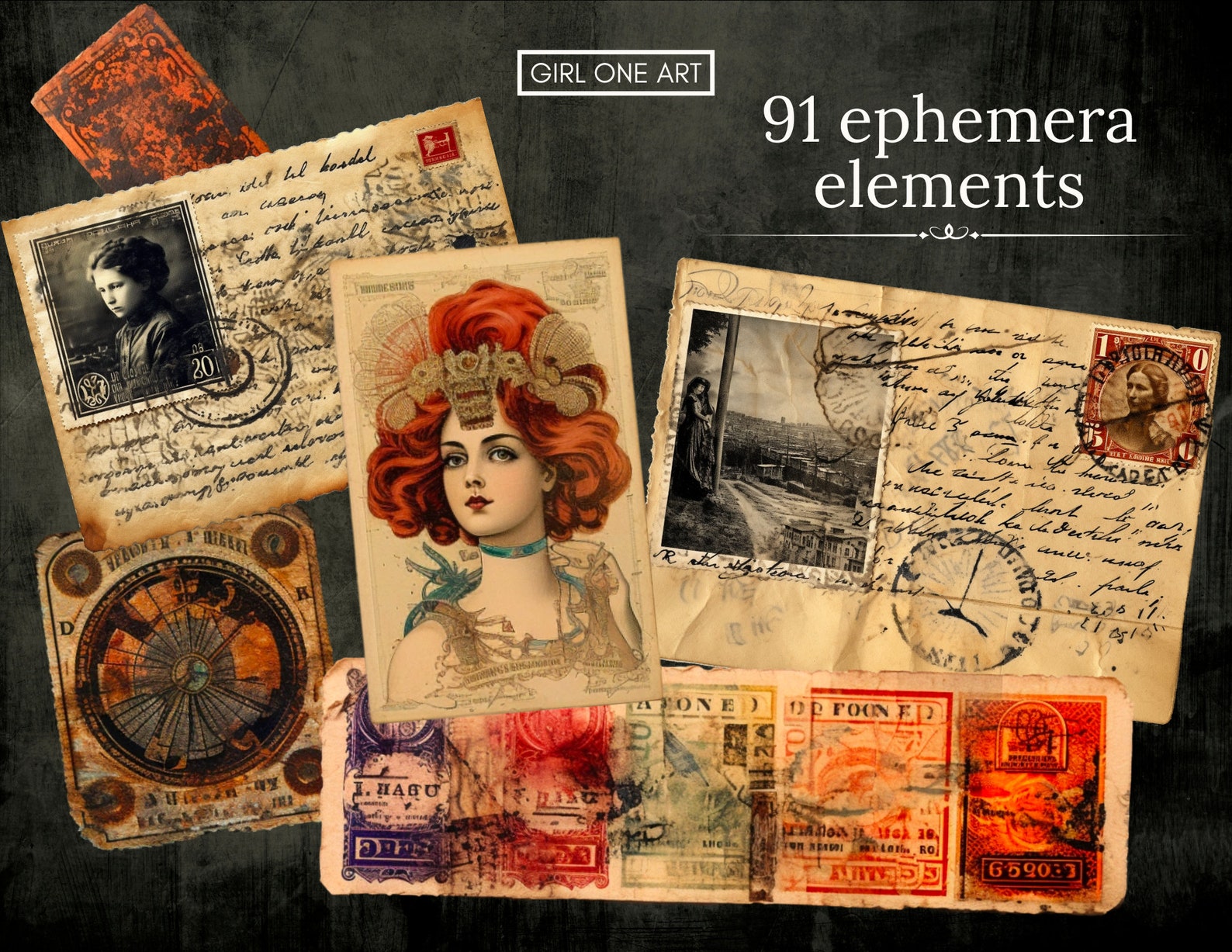 Grunge Junk Journal Kit Instant Download Digital Scrapbook Paper Kit ...