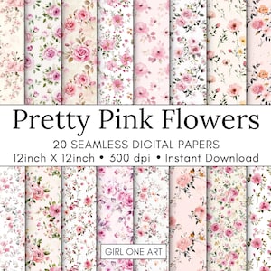 Papier imprimable fleurs jolies roses sans couture JPG shabby chic shabby chic motifs numériques aquarelle roses floral antique scrapbooking carnet de fleurs