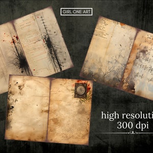 Grunge Junk Journal Kit Instant Download Digital Scrapbook Paper Kit ...
