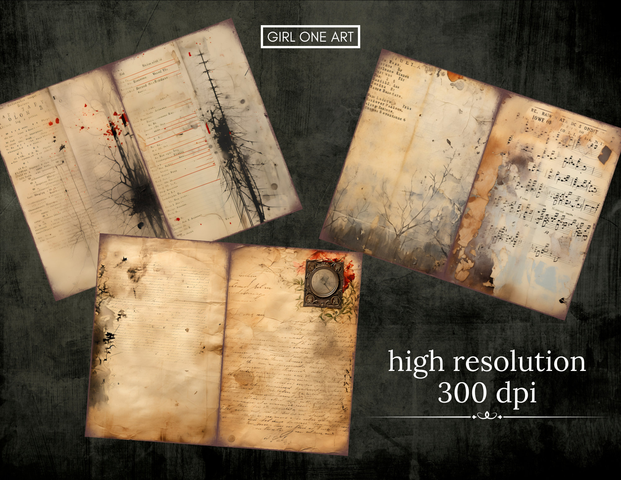 Grunge Junk Journal Kit Instant Download Digital Scrapbook Paper Kit ...