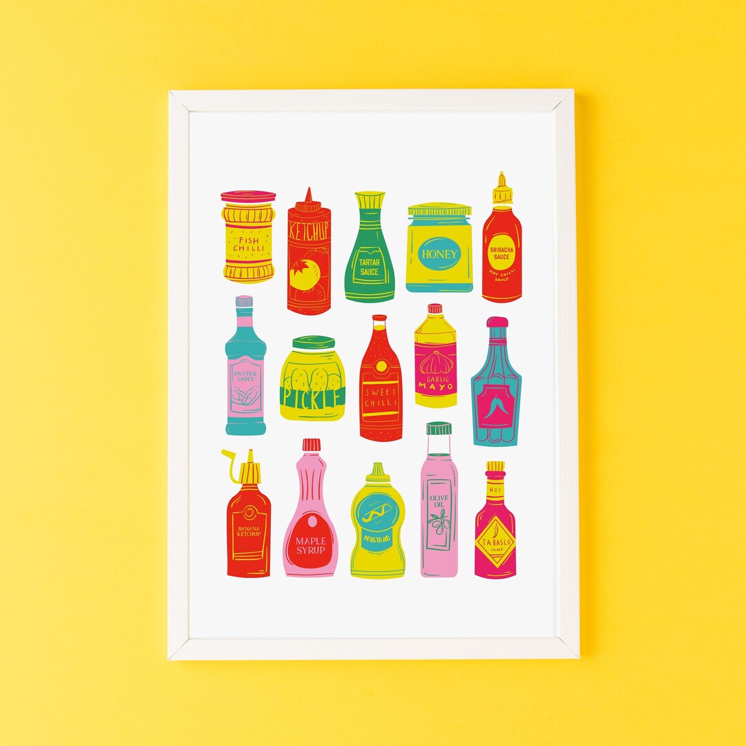 Condiments Abstract Colorful Digital Downloadable Print Mid - Etsy