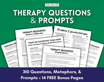 Preguntas y sugerencias terapéuticas: Hojas de trabajo sobre salud mental (28 páginas en PDF)