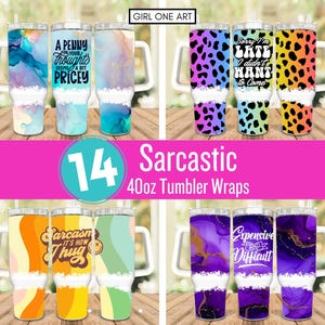 40oz Sarcastic Tumbler Wrap Bundle Quencher Handle Sarcasm Sayings Funny Sublimation Design Digital Stanley Leopard 40 oz PNG Mom Life Gift