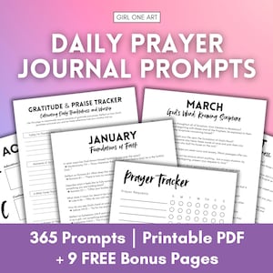 Daily Prayer Journal Prompts: Christian Devotionals, SOAP Bible Study (PDF Printable)