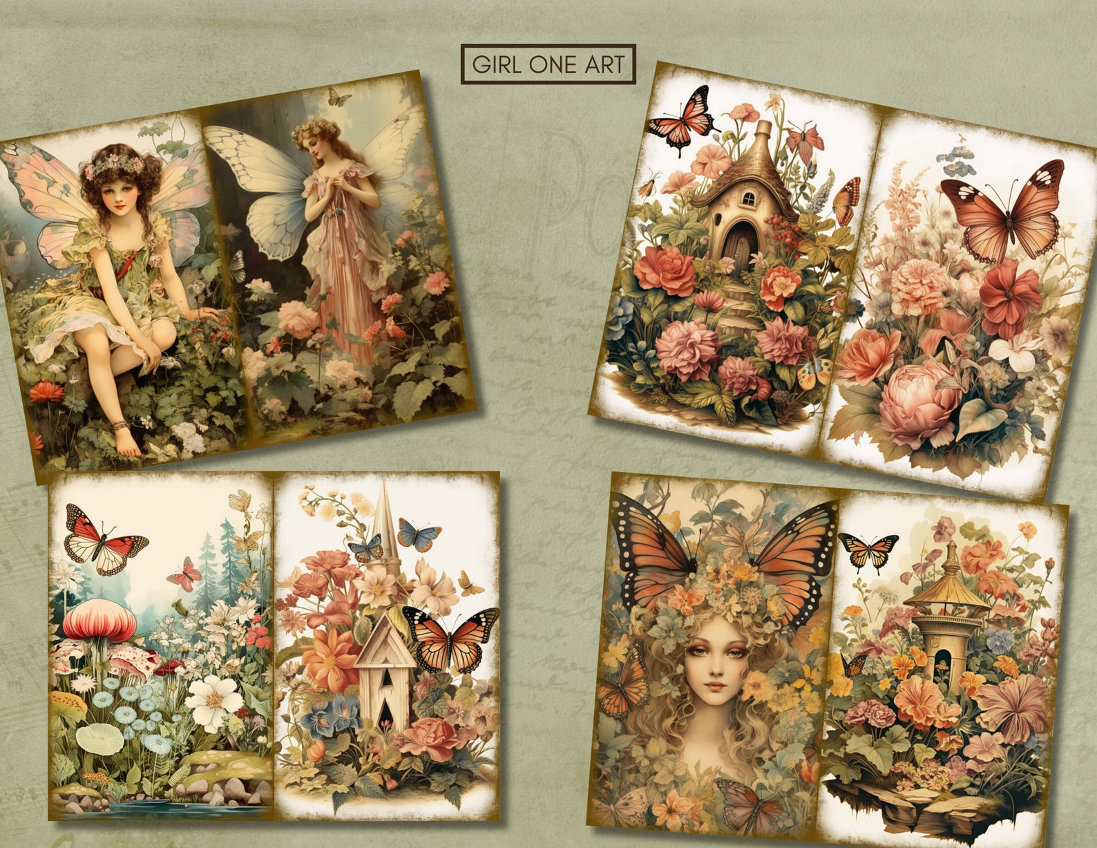 Fairy Garden Junk Journal Kit Instant Download Digital Scrapbook Paper ...