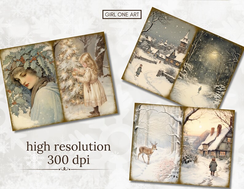 Winter Junk Journal Kit Instant Download Digital Scrapbook Paper Pastel ...