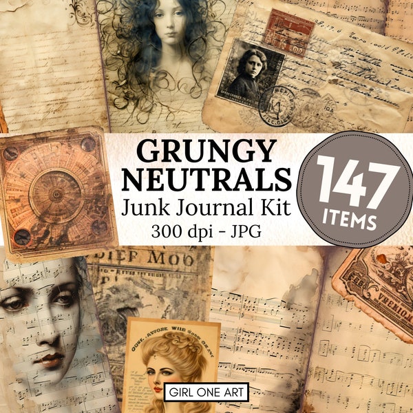 Grunge ongewenste Journal Kit Instant Download digitale Scrapbook papier Kit Collage vellen Vintage Ephemera industriële gotische achtergronden JPG