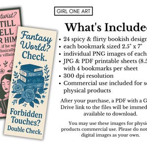 Puede incluir: Dos marcap&aacute;ginas rectangulares con texto e ilustraciones. Uno es rosa con el texto "Plot twist? I STILL FELL FOR HIM" y un dibujo de una mujer leyendo. El otro es de color crema con el texto "Fantasy World? Check. Forbidden Touches? Double Check."